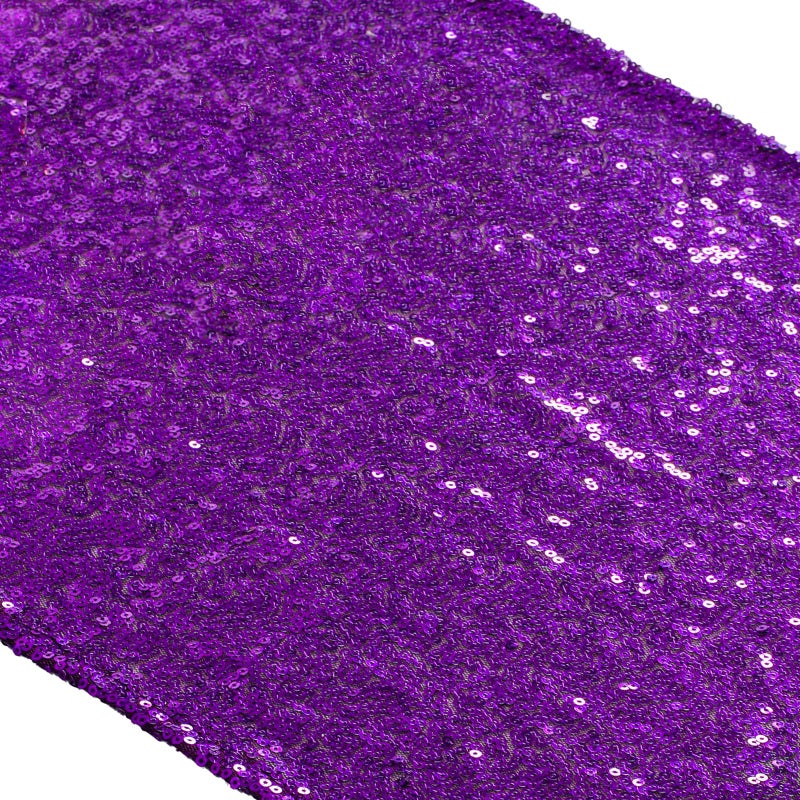 ShiDianYi 12''x72'' Sequin Table Runner - Sparkly Metallic Sequin Runner for Wedding, Bridal Shower, Dinner Party, Ready to Ship! (1, Purple) - Image 1